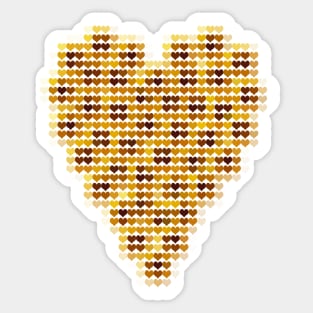 Sunflower Yellow Valentines Day Heart Filled with Hearts Sticker